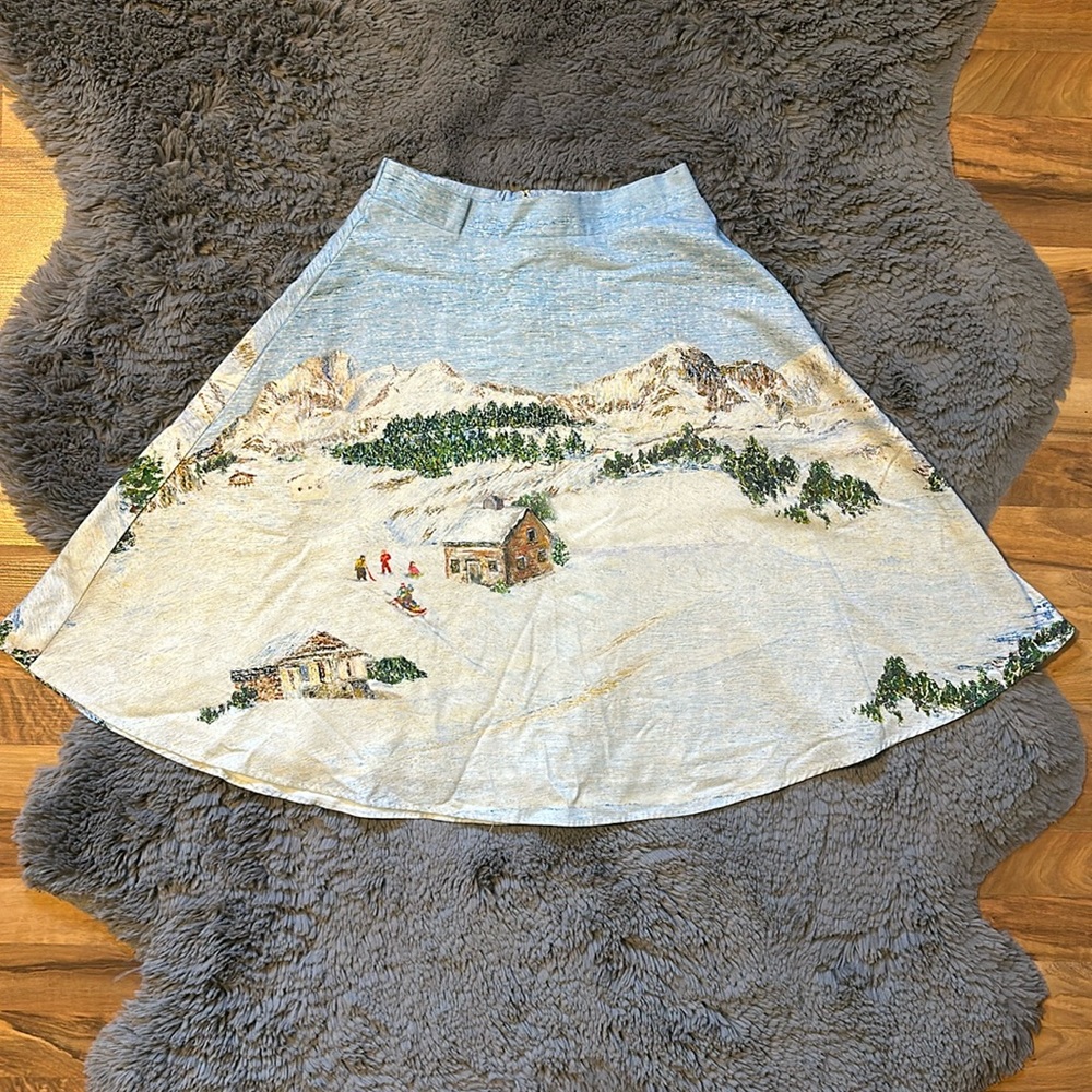 Final sale coreylynncalter from Anthropologie winter scene skirt, size small